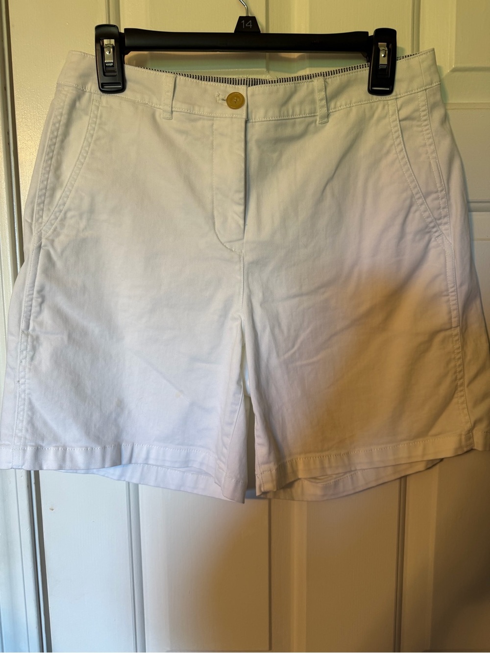 J. Crew White Cotton Chino Bermuda Shorts